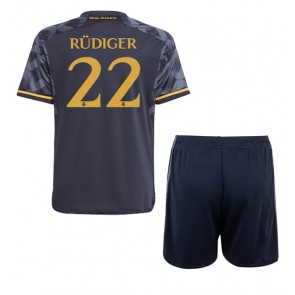 Maillot de foot Real Madrid Antonio Rudiger #22 Extérieur enfant 2023-24 Manches Courte (+ pantalon court)